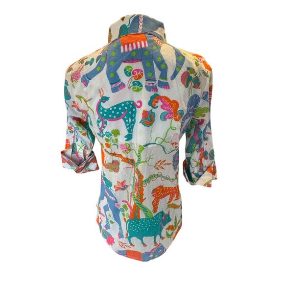 Gretchen Scott Women' XS Animal Kingdom Boyfriend Shirt  NWT - Picture 2 of 5